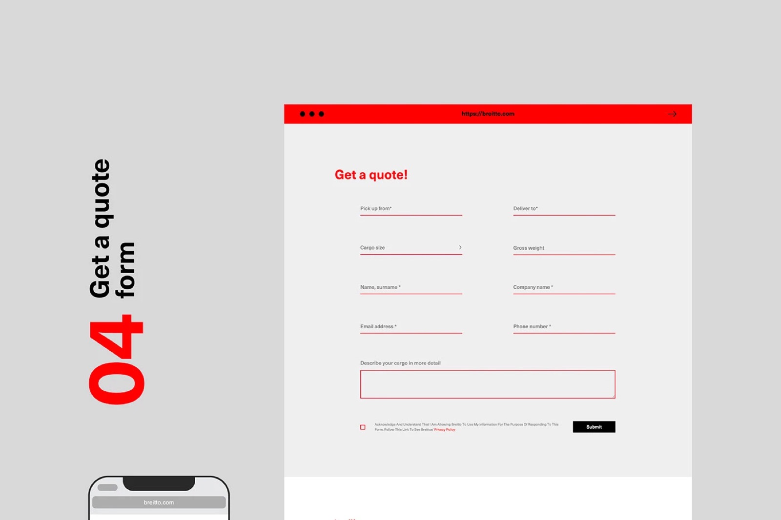 Breitto UI/UX design