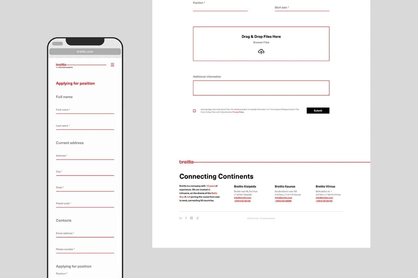 Breitto UI/UX design
