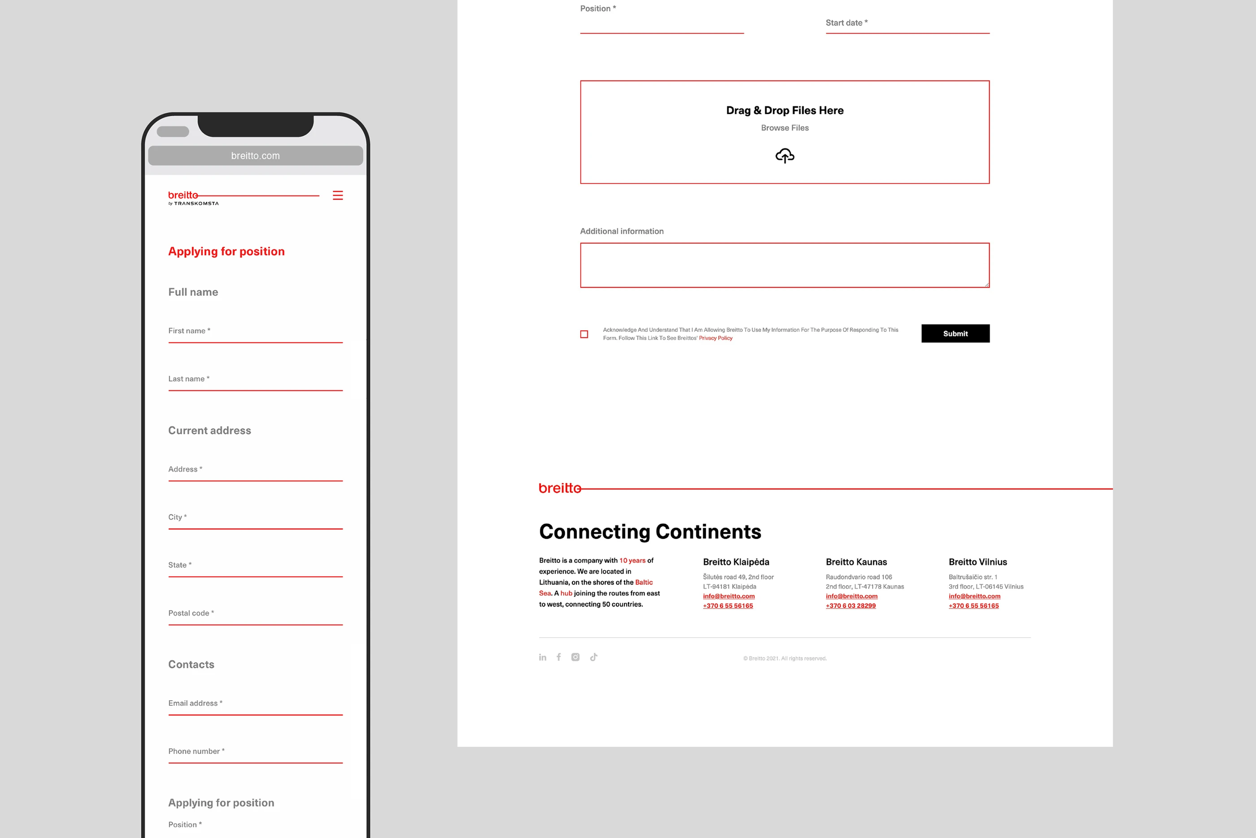 Breitto UI/UX design