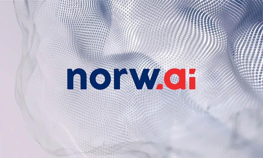 Norw.ai custom wordmark by Twelve Moons